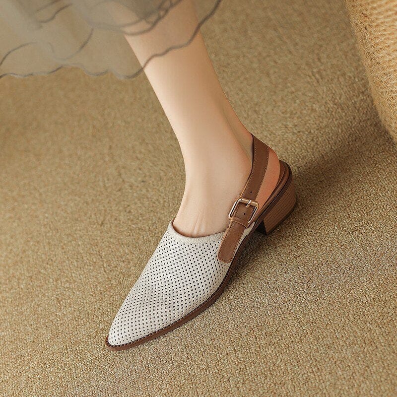 Sapato Feminino Bico Fino de Malha Respirável Florelle Creme 33 