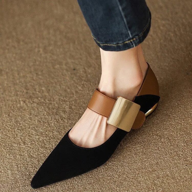 Sapato Feminino de Camurça Bico Fino - Udine Florelle 