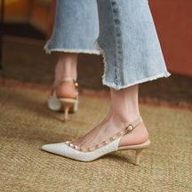 Sapato Feminino Escamado com Salto - Nassau Florelle Branco 32 