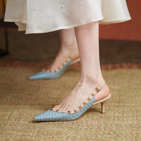 Sapato Feminino Escamado com Salto - Nassau Florelle Azul 32 