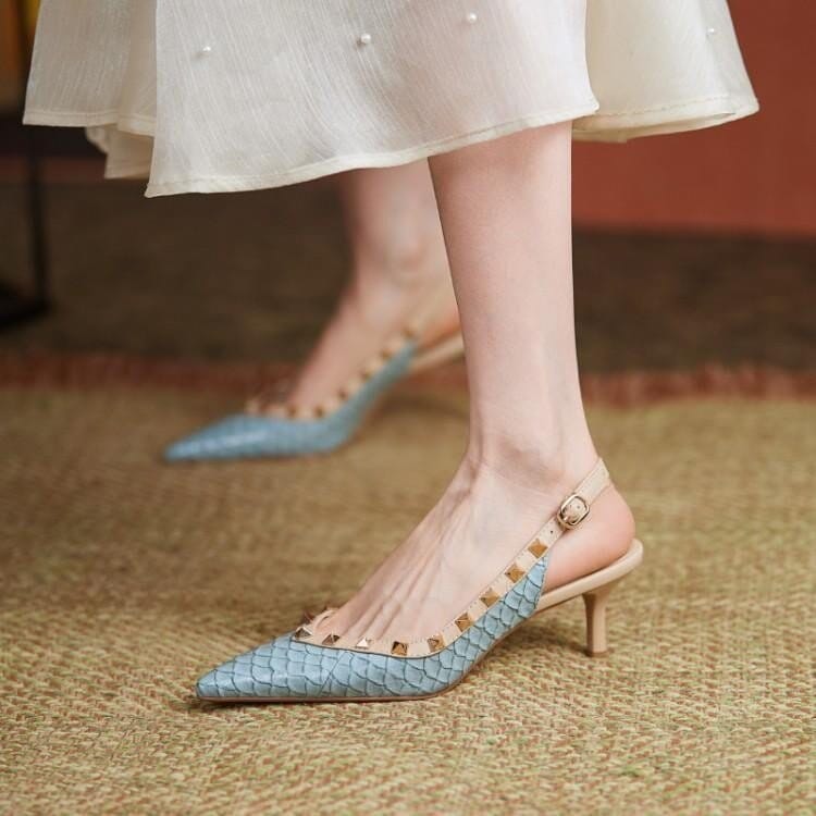Sapato Feminino Escamado com Salto - Nassau Florelle Azul 32 